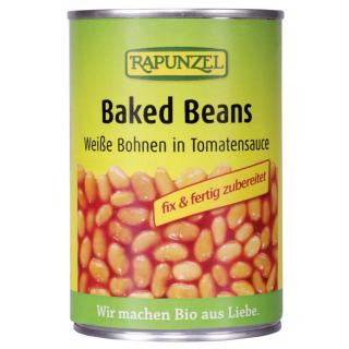 Baked Beans in der Dose, weiße Bohnen in Tomatensa